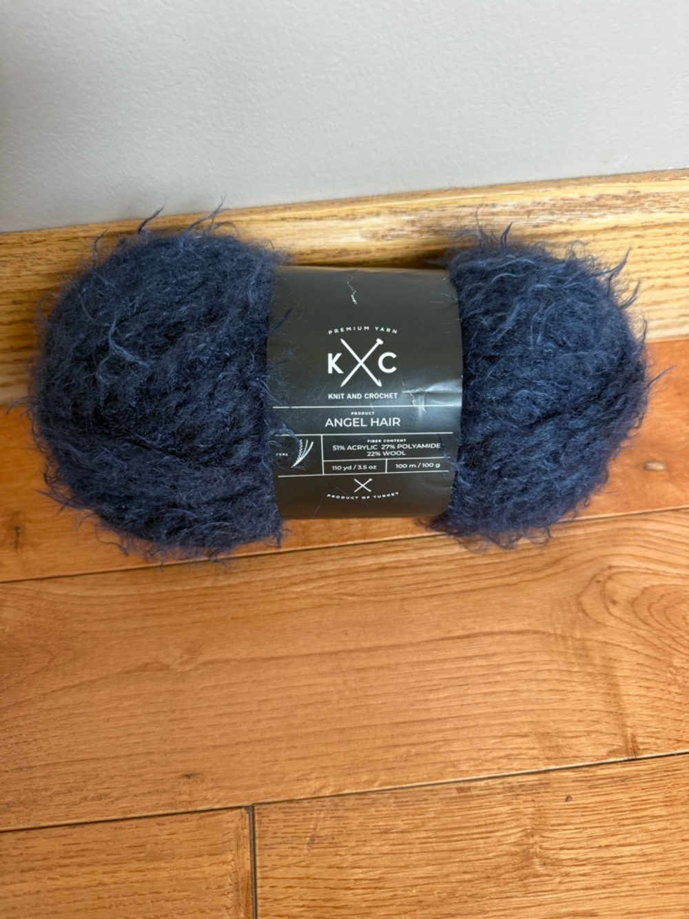 Knit and Crochet Angel Hair Yarn - Navy Blue